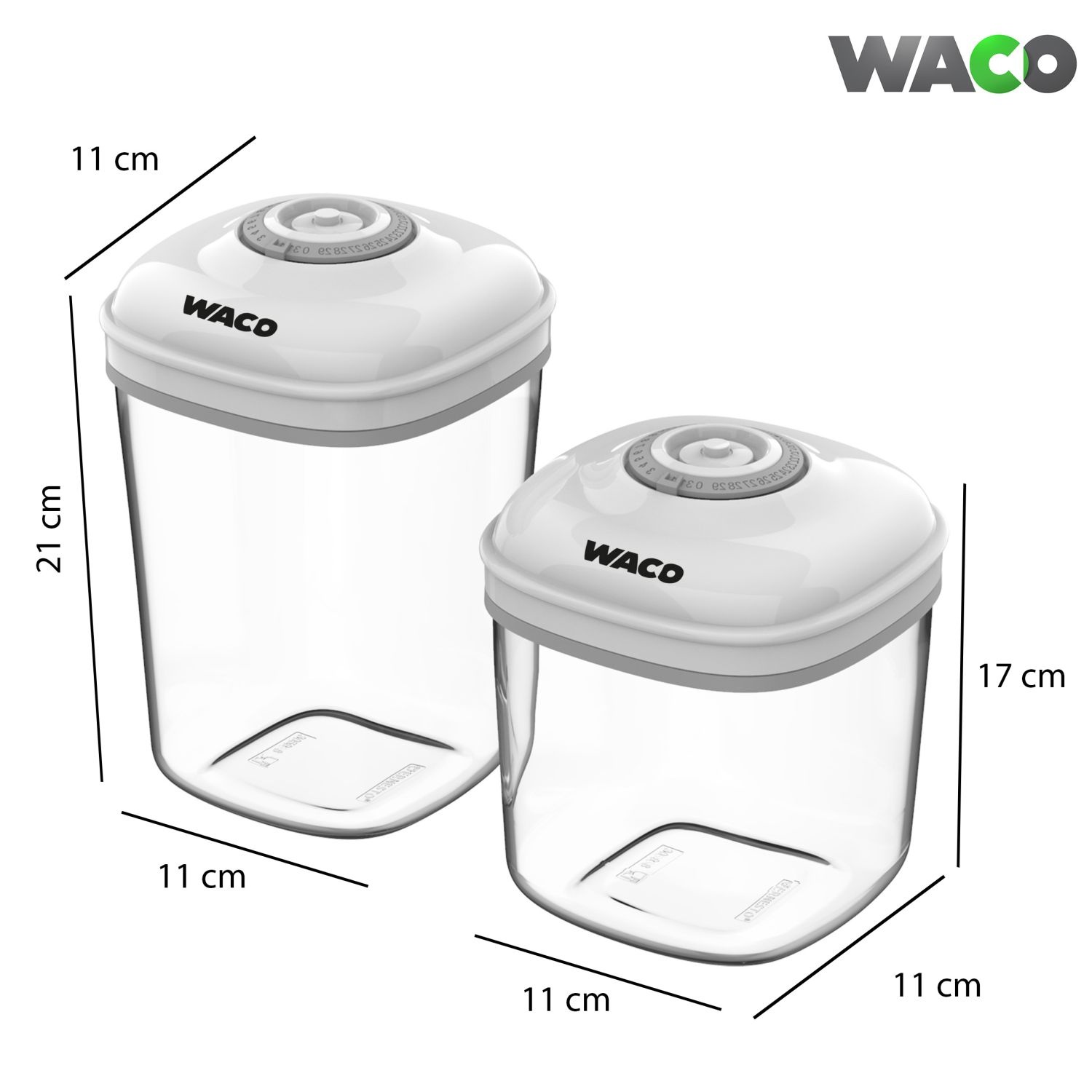 WACO Vacuüm Voedselbewaardoos Set - 2 Stuks - Houdt Voedsel Langer Vers