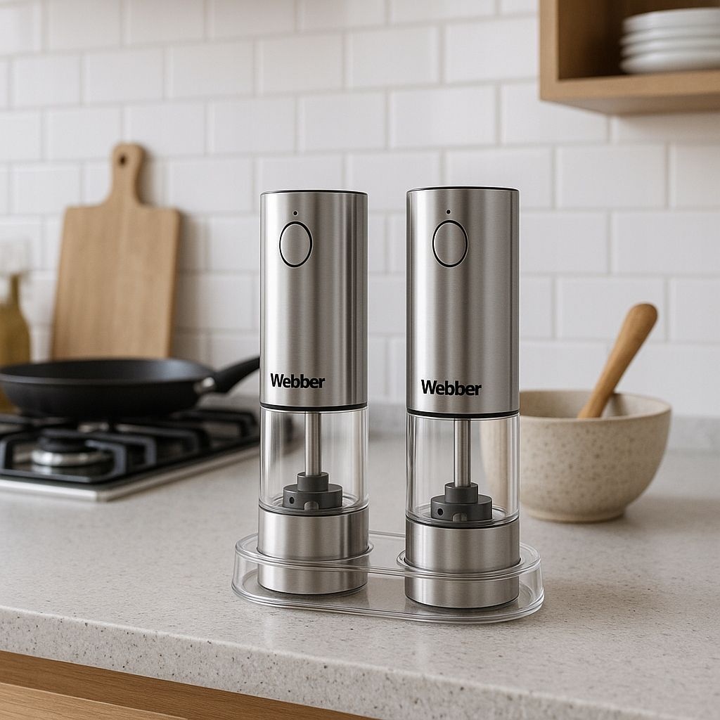 WEBBER Elektrische Peper- en Zoutmolen - USB Oplaadbare Set van 2