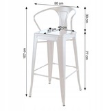 NUFORMA Barkruk Wit Loft - Industrieel design met 120 kg draagkracht