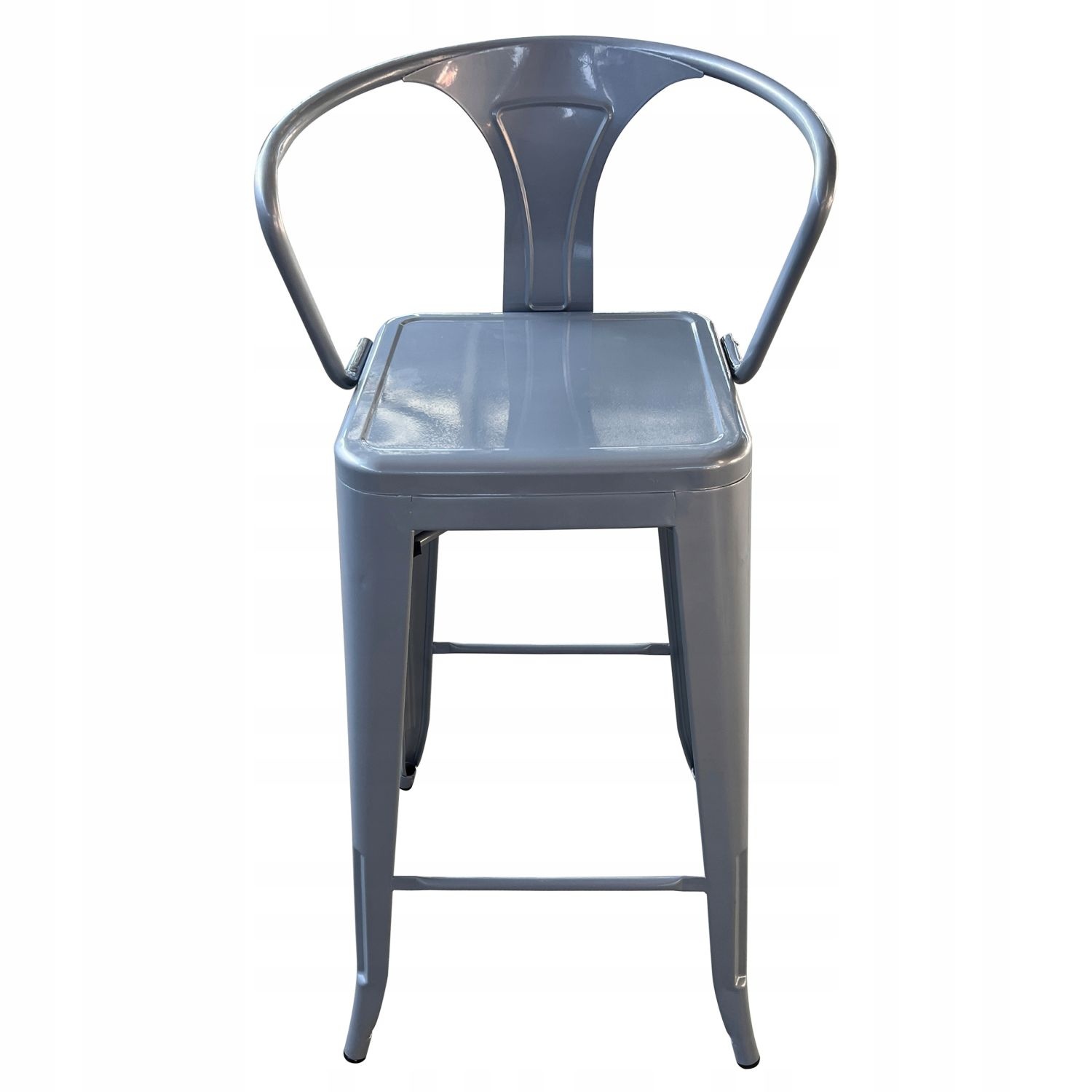 NUFORMA Barstoel Loftstijl - Zilveren Barkruk met Vloerbescherming