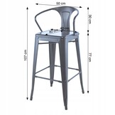 NUFORMA Barstoel Loftstijl - Zilveren Barkruk met Vloerbescherming