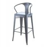 NUFORMA Barstoel Loftstijl - Zilveren Barkruk met Vloerbescherming