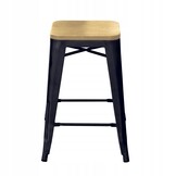 NUFORMA Barstoel Loft Zwart - Industriële barkruk van grenenhout