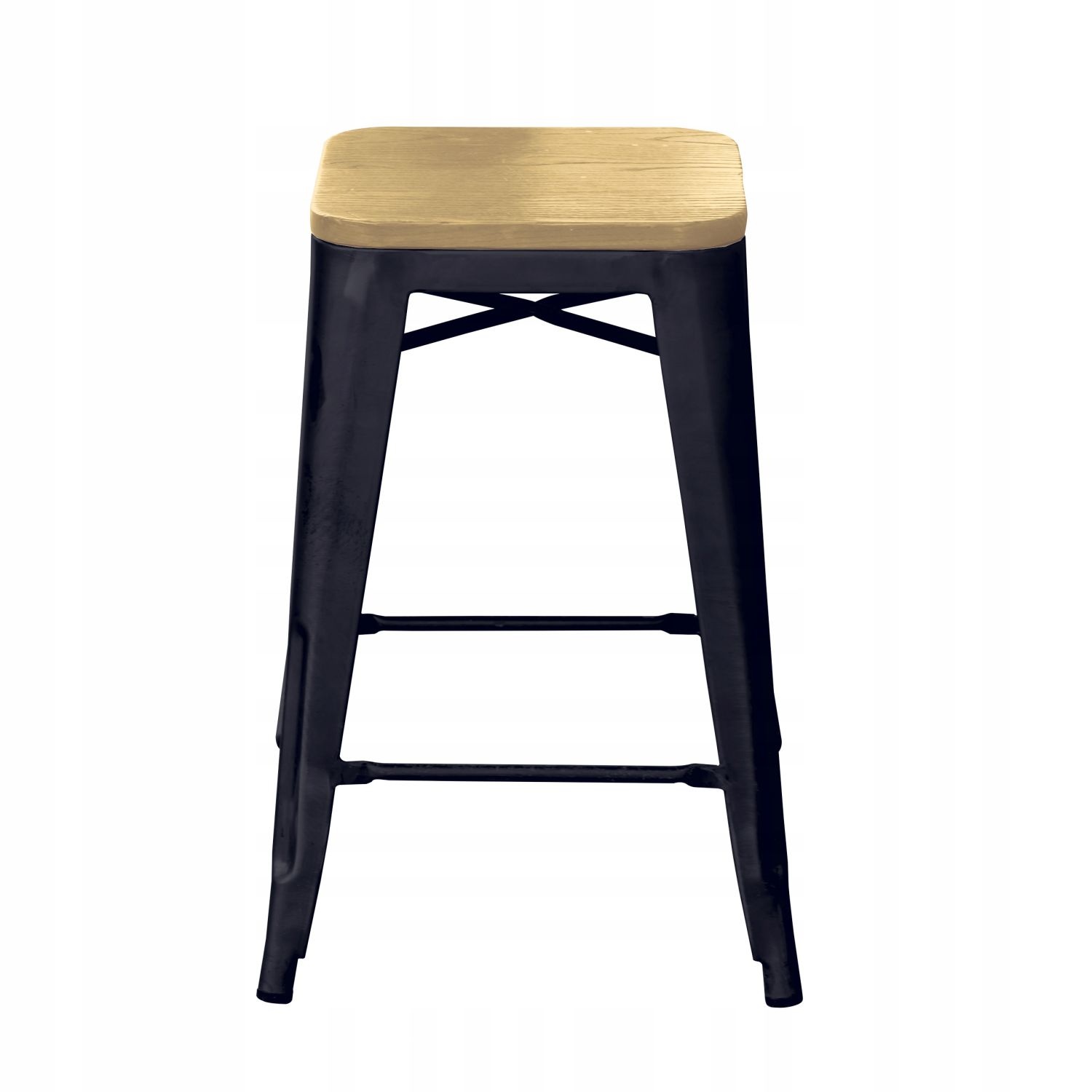 NUFORMA Barstoel Loft Zwart - Industriële barkruk van grenenhout