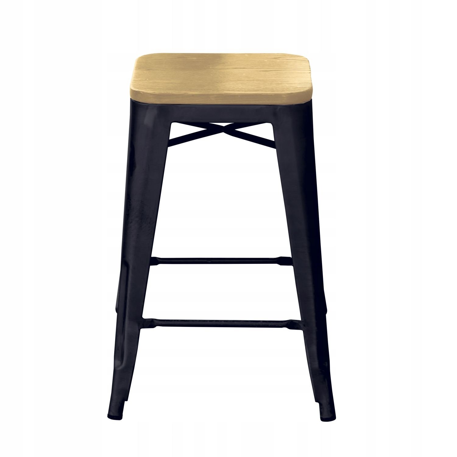 NUFORMA Barstoel Loft Zwart - Industriële barkruk van grenenhout