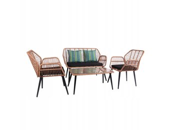 NUFORMA VITERBO Technorattan Tuinmeubelset - Luxe 4-Persoons Set Grijs