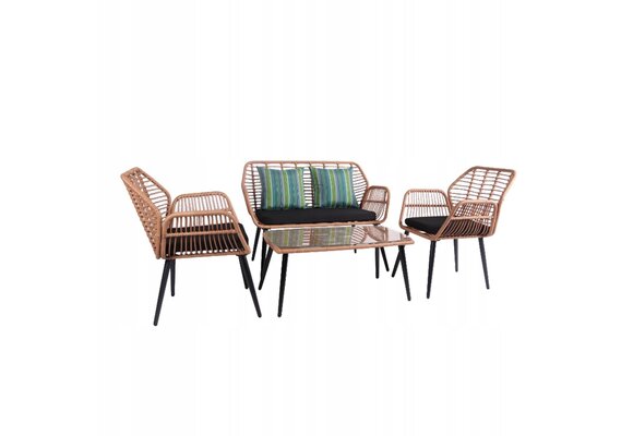 NUFORMA VITERBO Technorattan Tuinmeubelset - Luxe 4-Persoons Set Grijs