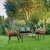 NUFORMA VITERBO Technorattan Tuinmeubelset - Luxe 4-Persoons Set Grijs