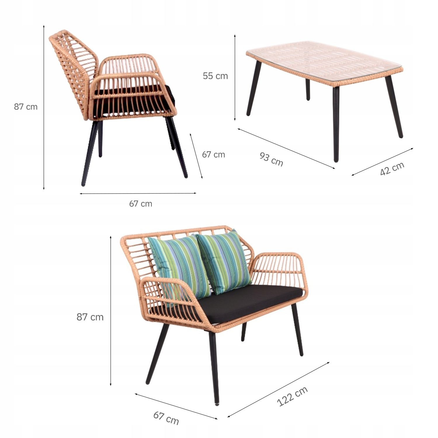 NUFORMA VITERBO Technorattan Tuinmeubelset - Luxe 4-Persoons Set Grijs