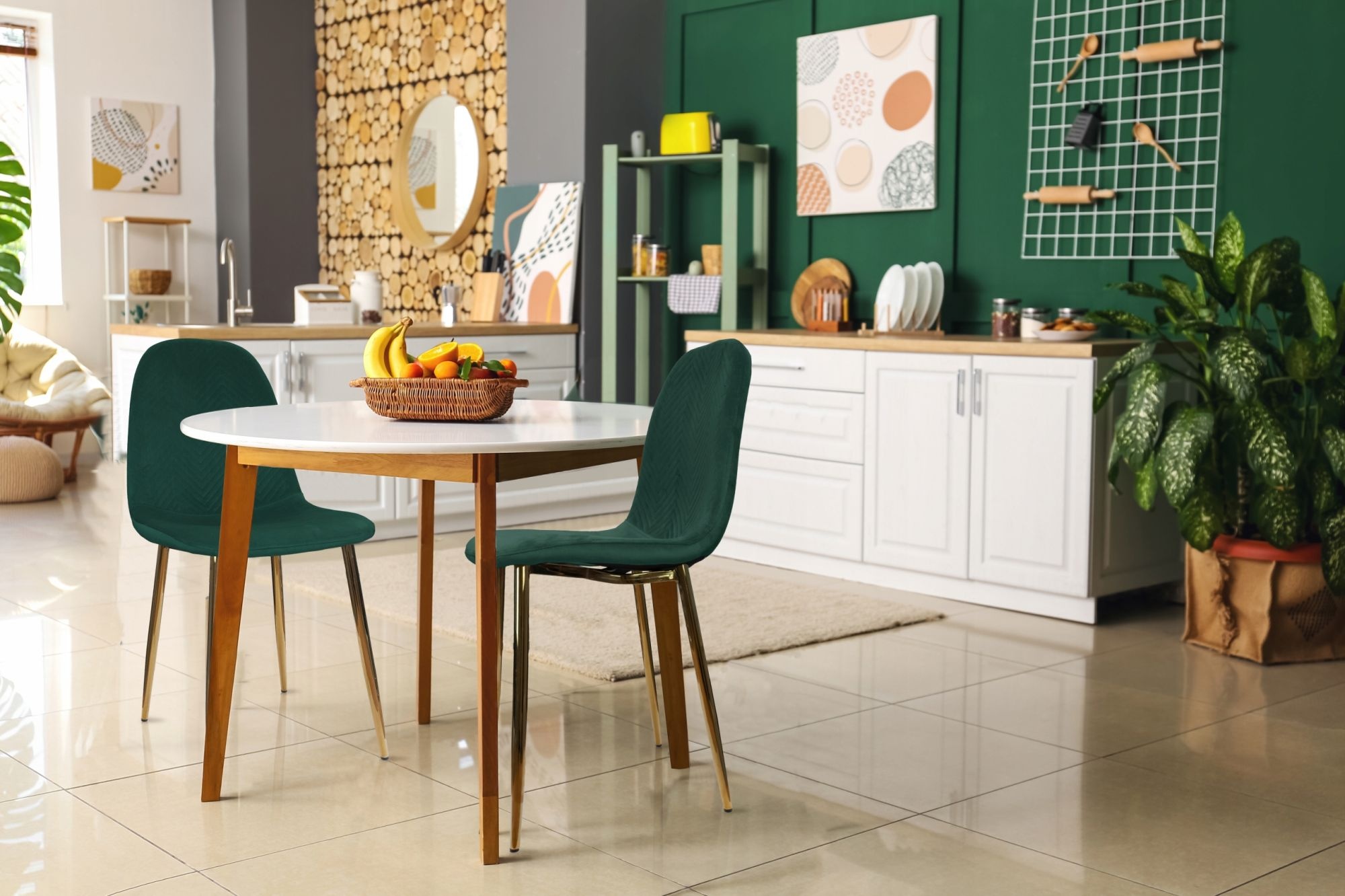 NUFORMA Gestoffeerde stoel Salerno - Scandinavisch design in velours