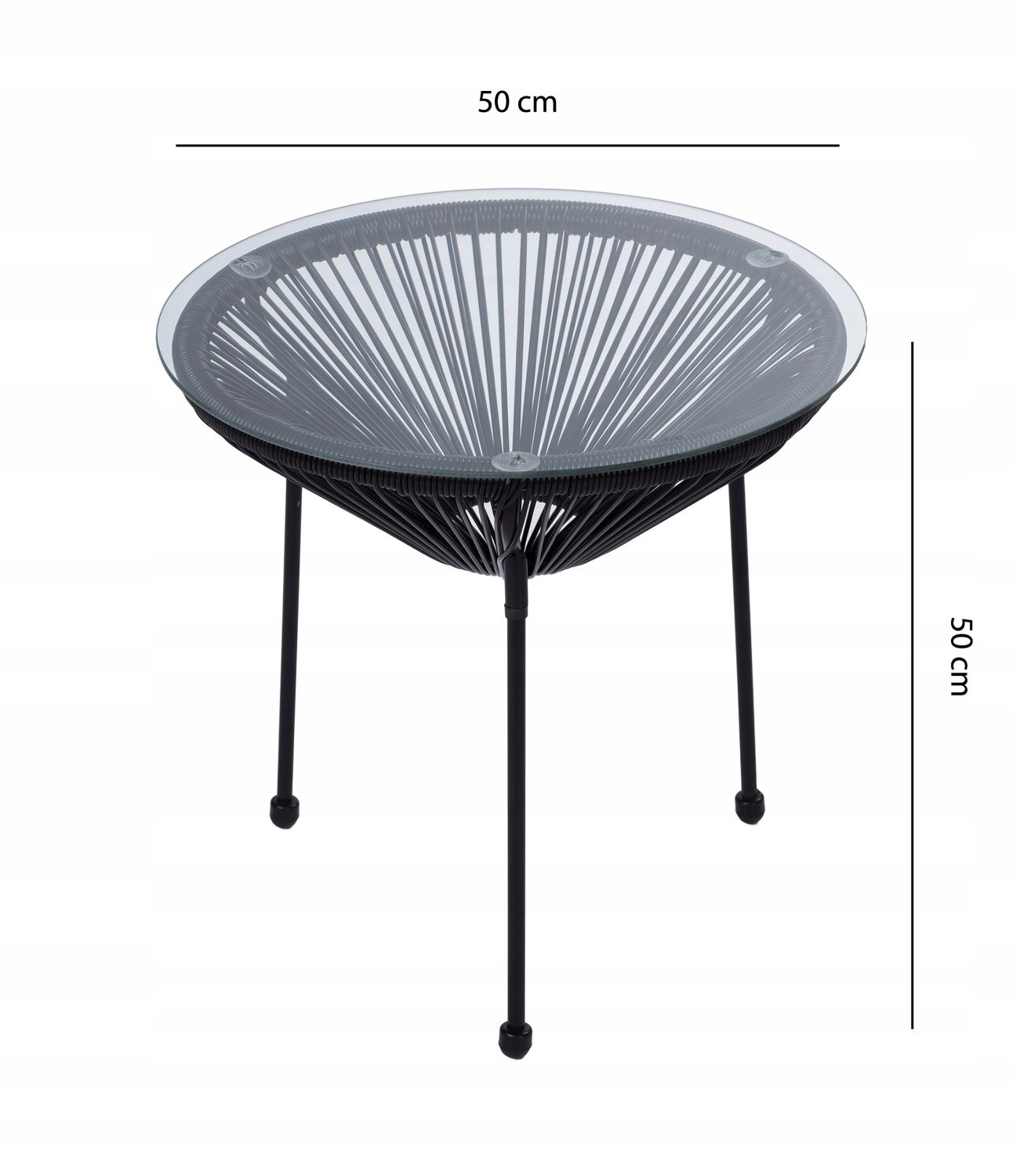 NUFORMA Bijzettafel Acapulco - Ronde Balkontafel van Technorattan