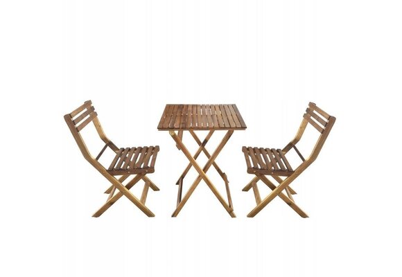 GARDENSELECT Houten Tuinmeubelset - Inklapbaar en Weerbestendig