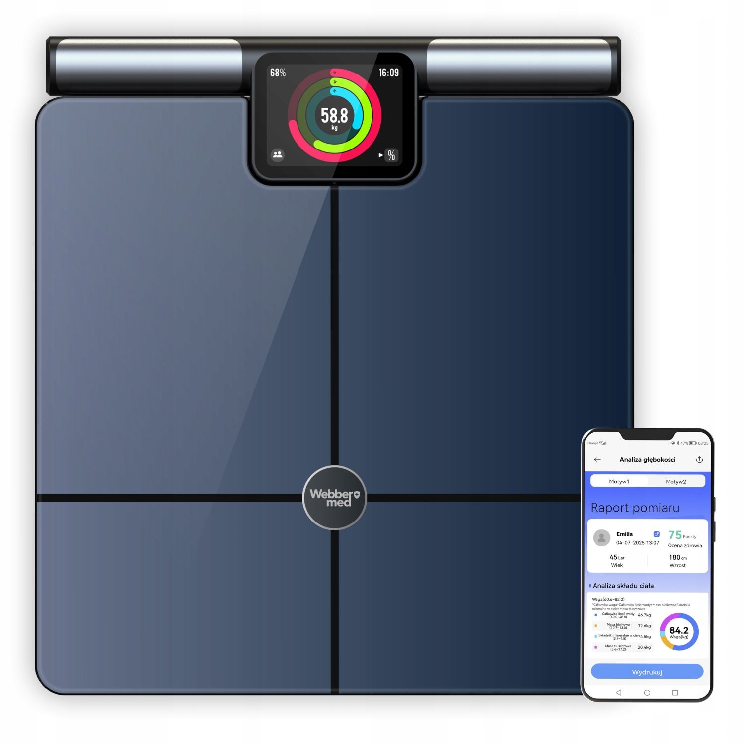 Webber Med Badkamerweegschaal SIENA PS636C - Complete lichaamsanalyse