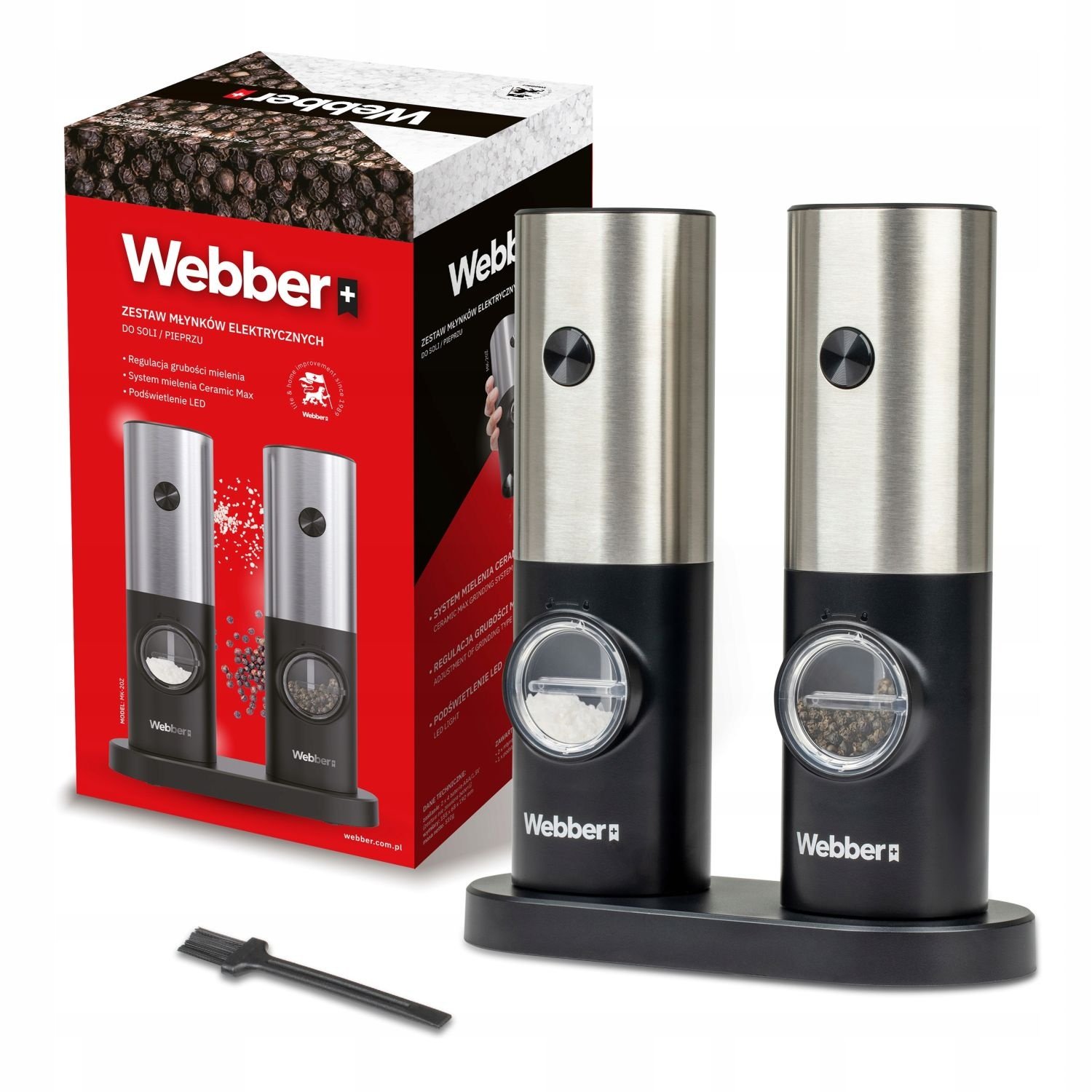 WEBBER Elektrische Peper- en Zoutmolen Set - Met Antimorrelplaat