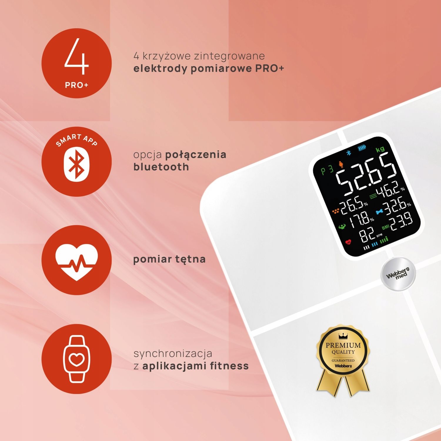 Webber Med Analytische Badkamerweegschaal IF1321B - 16 Parameters