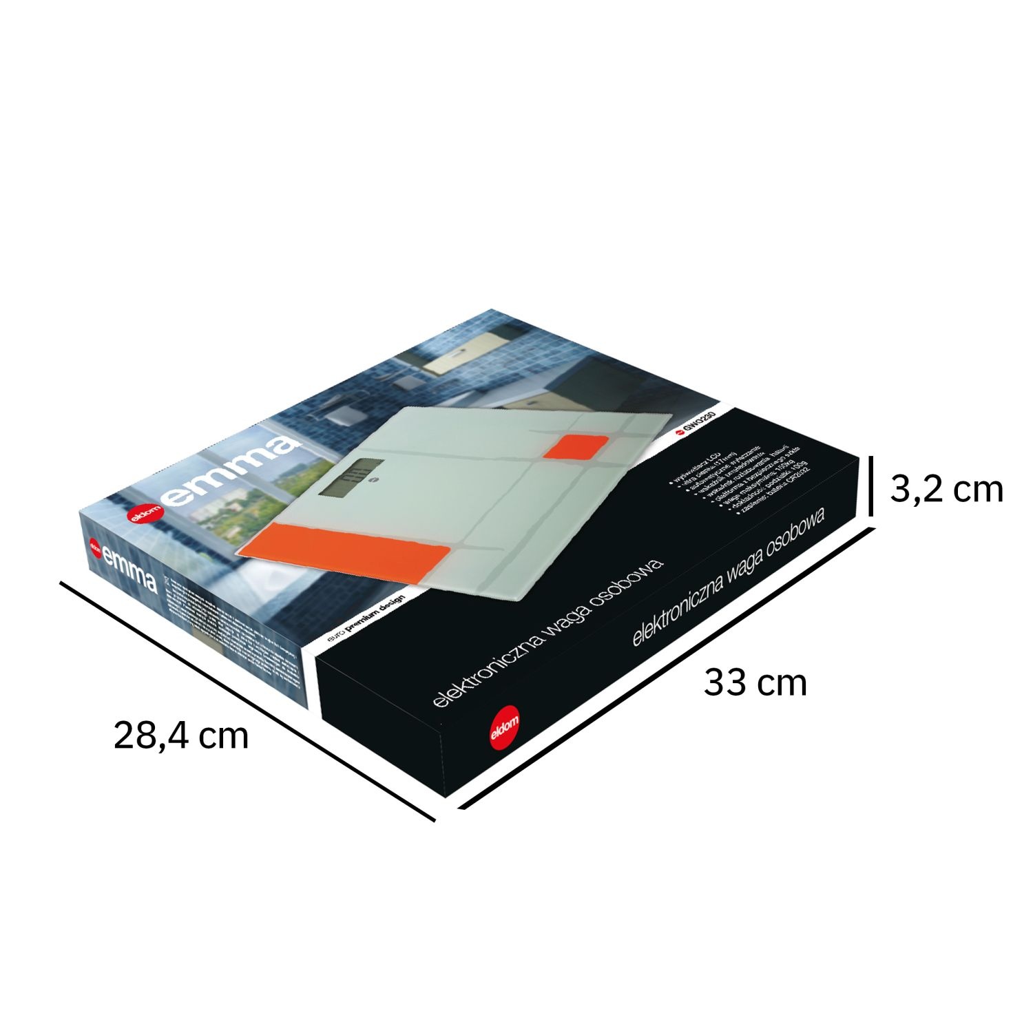 ELDOM Badkamerweegschaal GWO230 - Ultra Slank Design 17mm