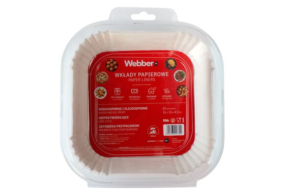 Webber Papieren Airfryer Bakjes 16x16 cm - Geen vette afwas meer