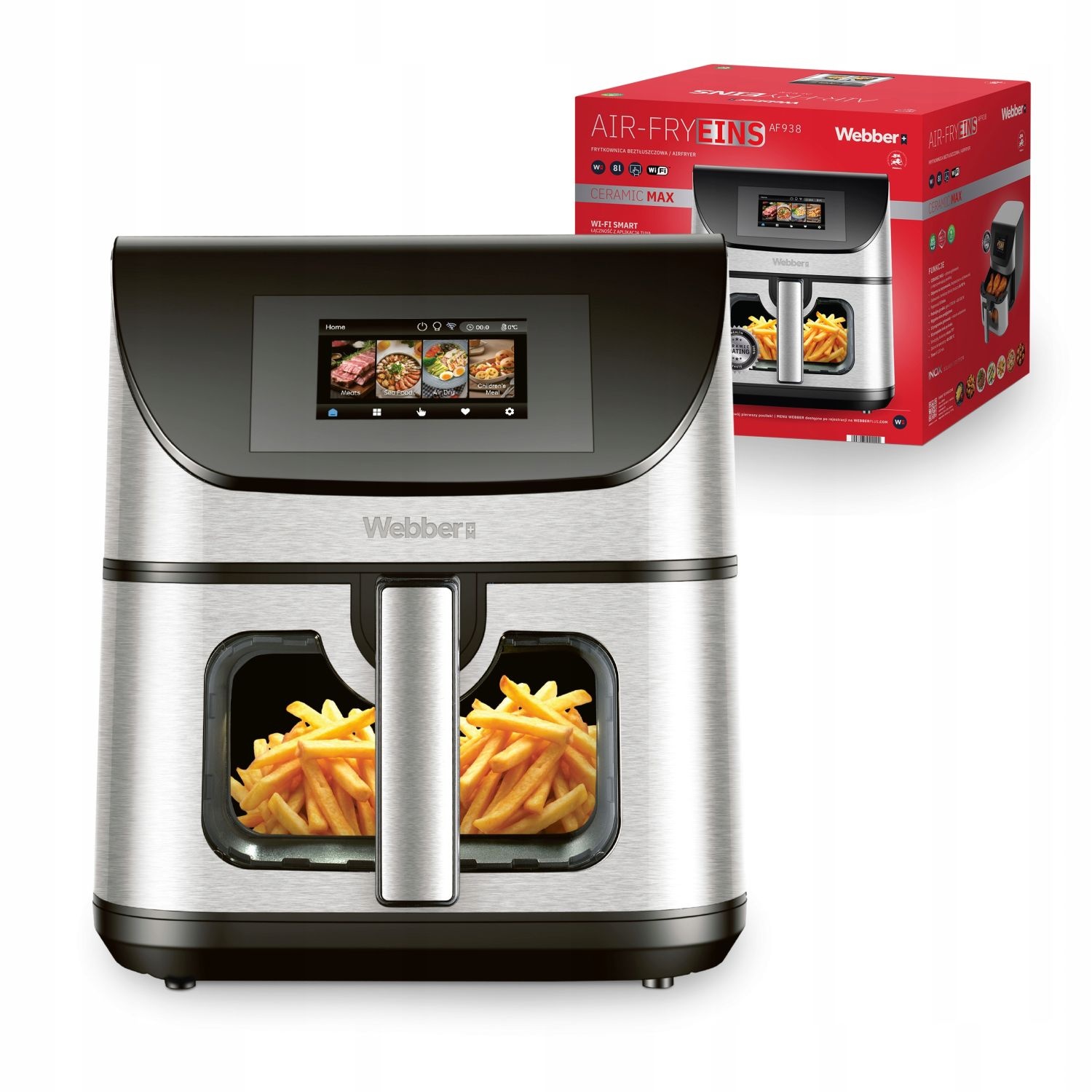 Webber Heteluchtfriteuse AF938TFT EINS - 8L met dubbele verwarming