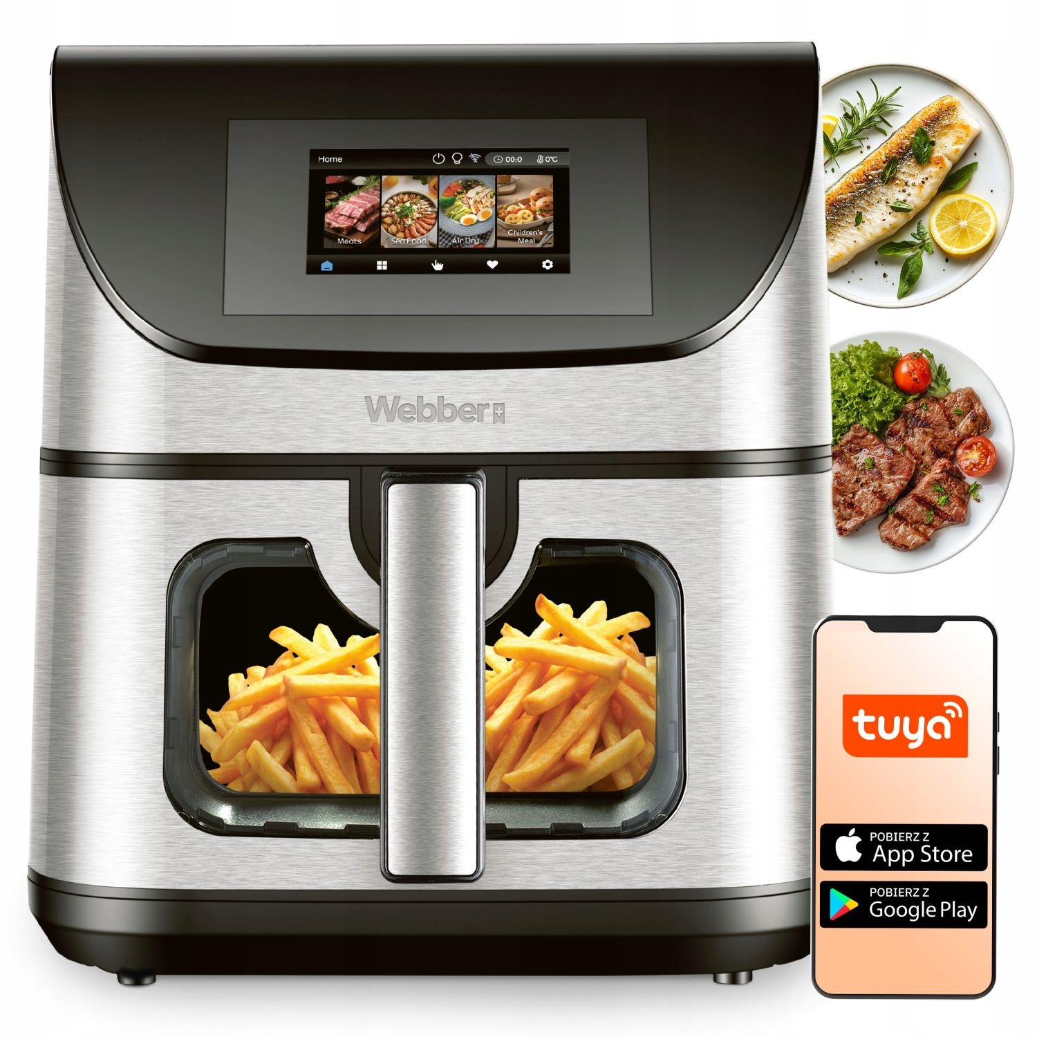 Webber Heteluchtfriteuse AF938TFT EINS - 8L met dubbele verwarming