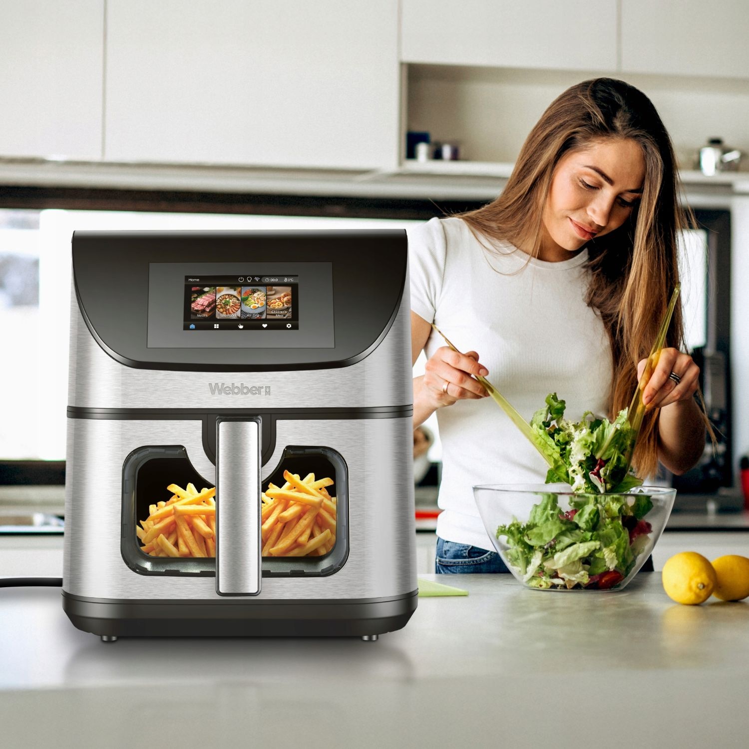 Webber Heteluchtfriteuse AF938TFT EINS - 8L met dubbele verwarming