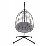 NUFORMA Cabo Hangstoel Ei - Luxe Cocoon Stoel met Grijze Kussens