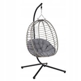 NUFORMA Cabo Hangstoel Ei - Luxe Cocoon Stoel met Grijze Kussens