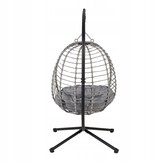 NUFORMA Cabo Hangstoel Ei - Luxe Cocoon Stoel met Grijze Kussens
