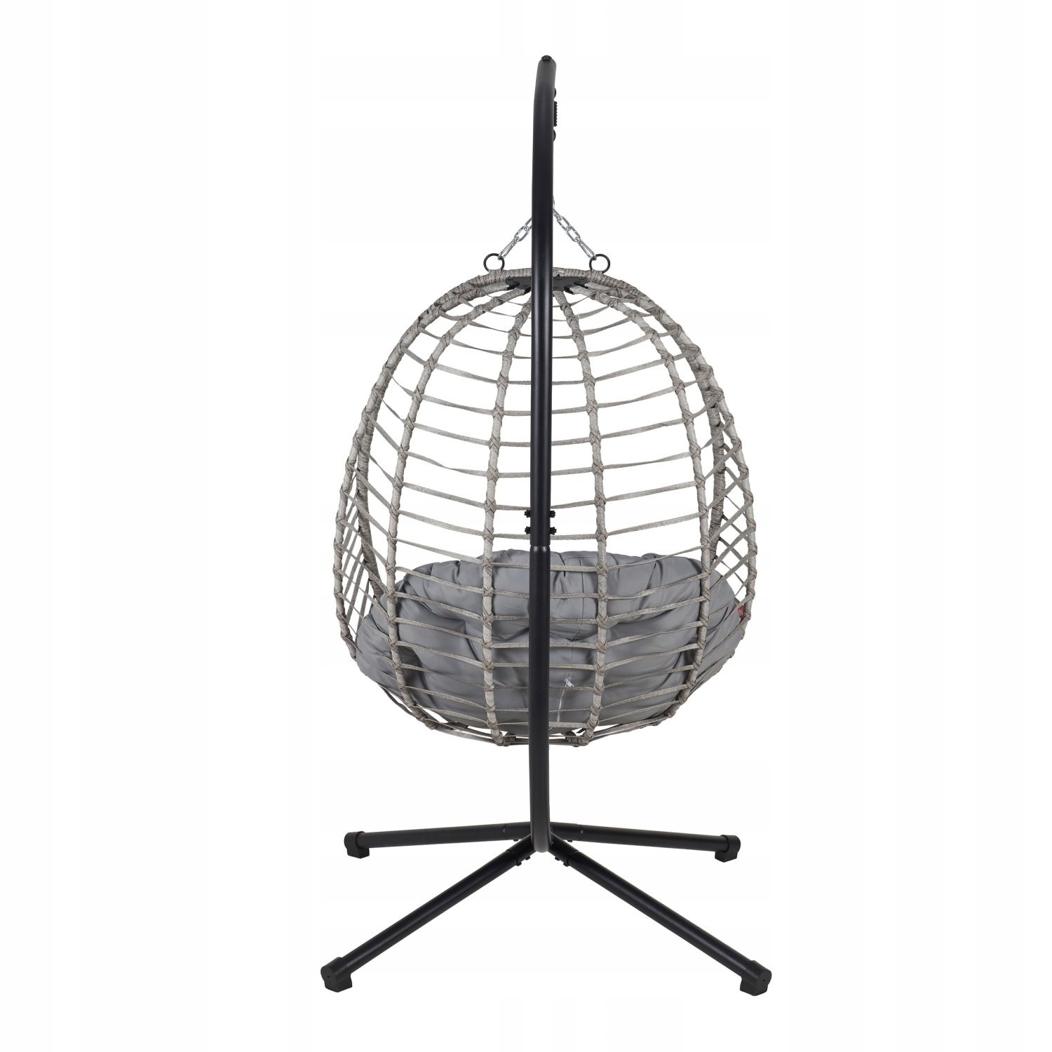 NUFORMA Cabo Hangstoel Ei - Luxe Cocoon Stoel met Grijze Kussens