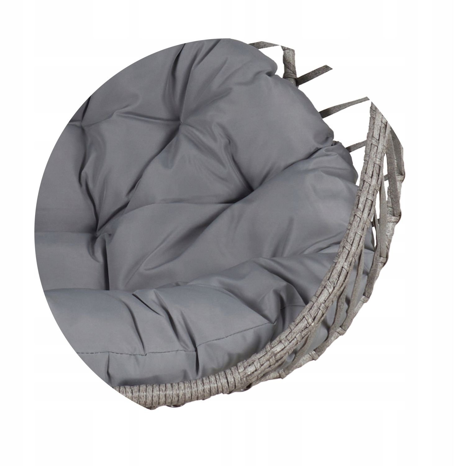 NUFORMA Cabo Hangstoel Ei - Luxe Cocoon Stoel met Grijze Kussens