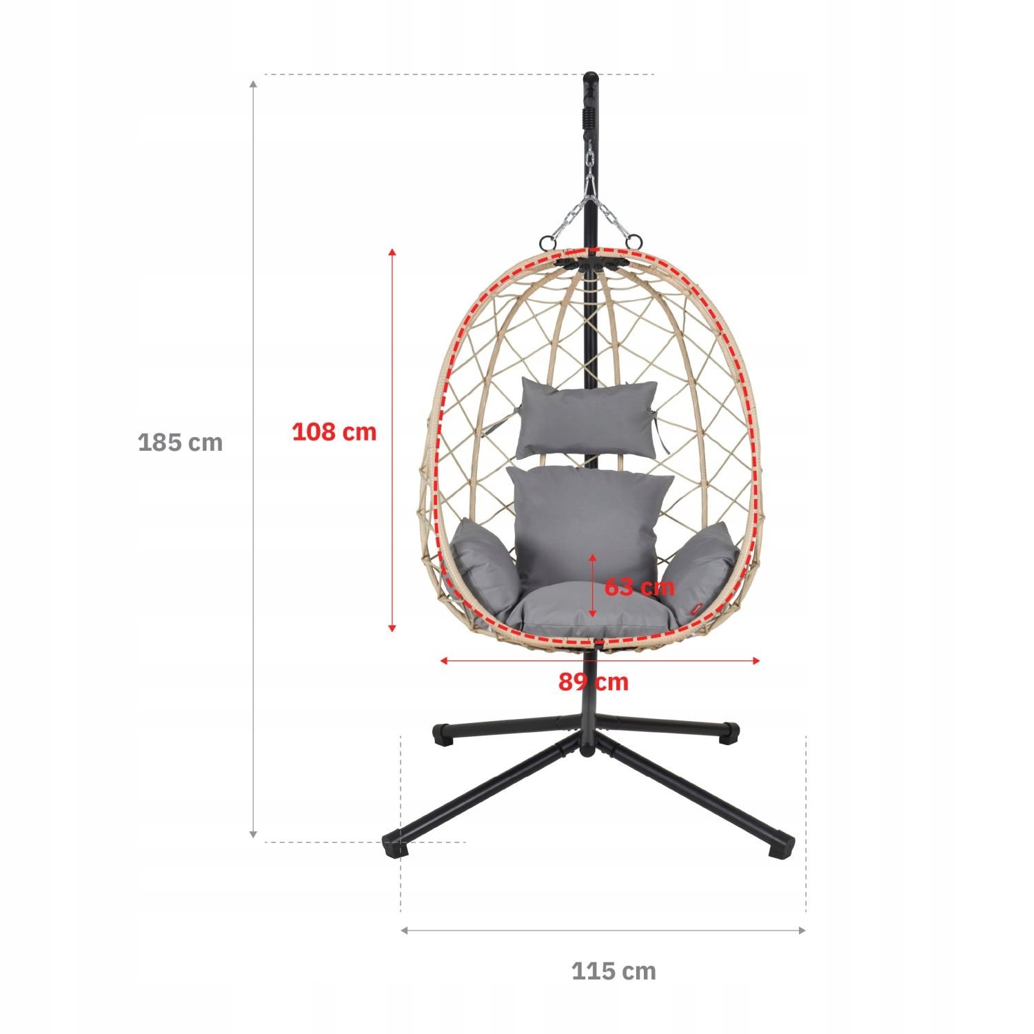 NUFORMA CITY Hangstoel - Luxe Ei-vorm Schommelstoel voor Binnen & Buiten