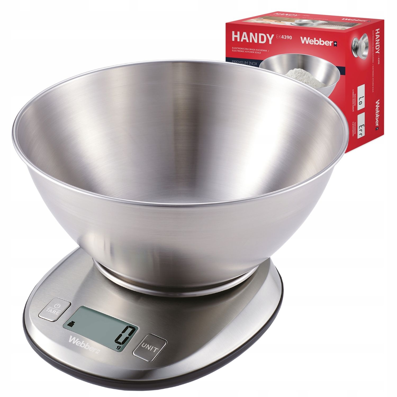 Webber Keukenweegschaal HANDY EK4390 - Precisie met 1,8L Inox Mengkom