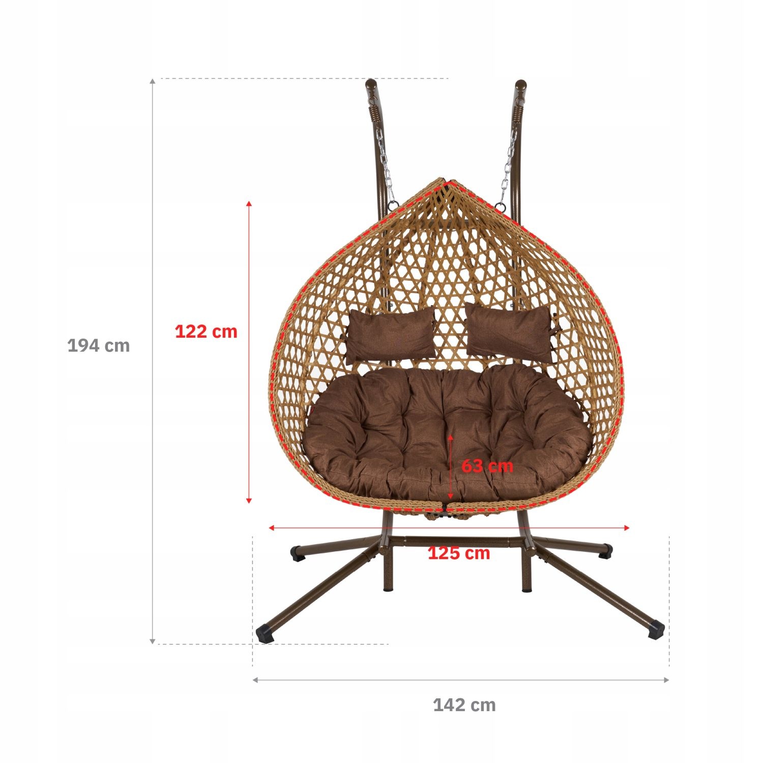 NUFORMA Hangstoel 2-persoons Cornino - Luxe Cocon met 220kg Capaciteit