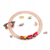 PAN PATYK Houten treinset Dierentuin - 20-delig met tunnel