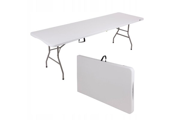 AGD SELECT Cateringtafel 240 cm - Opvouwbaar voor 10 Personen Wit
