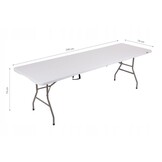 AGD SELECT Cateringtafel 240 cm - Opvouwbaar voor 10 Personen Wit