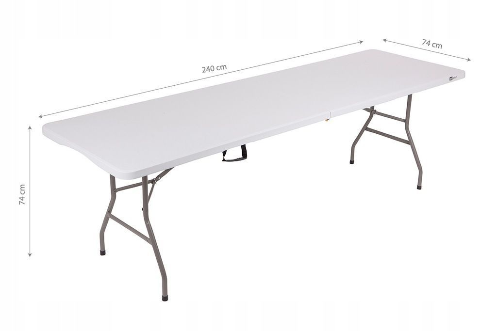 AGD SELECT Cateringtafel 240 cm - Opvouwbaar voor 10 Personen Wit