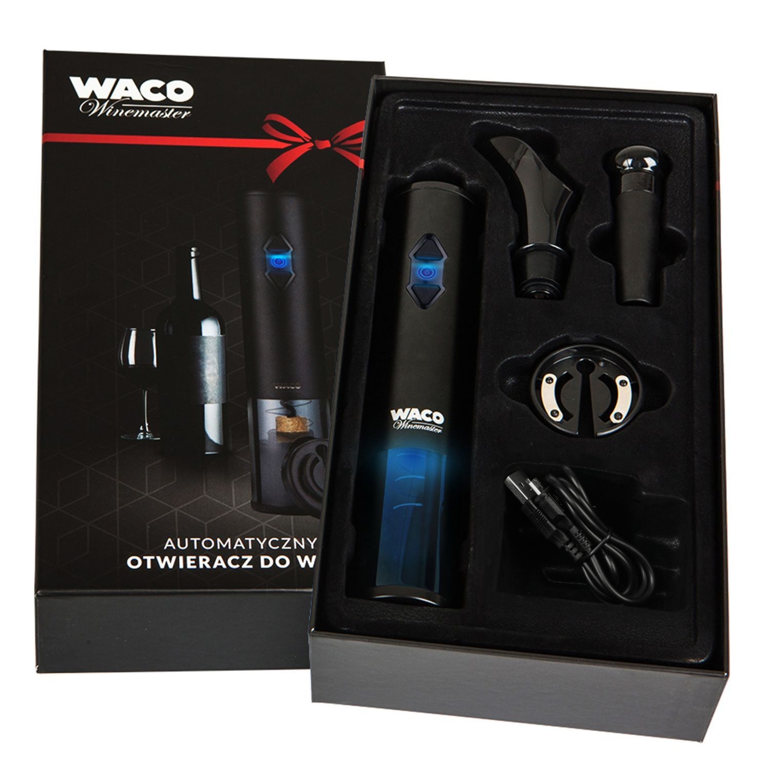 Waco OW6 Elektrische Wijnopener Set - Opent elke fles in 8 seconden