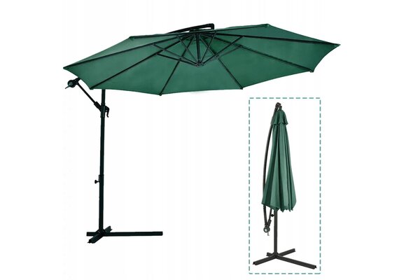 GARDENSELECT Tuinparasol SOLA - 300 cm Kantelbaar met Zwengel Groen