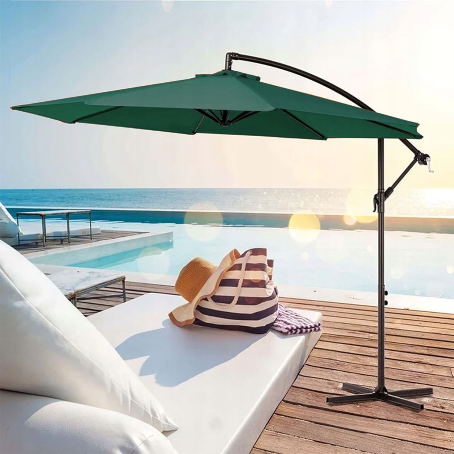 GARDENSELECT Tuinparasol SOLA - 300 cm Kantelbaar met Zwengel Groen