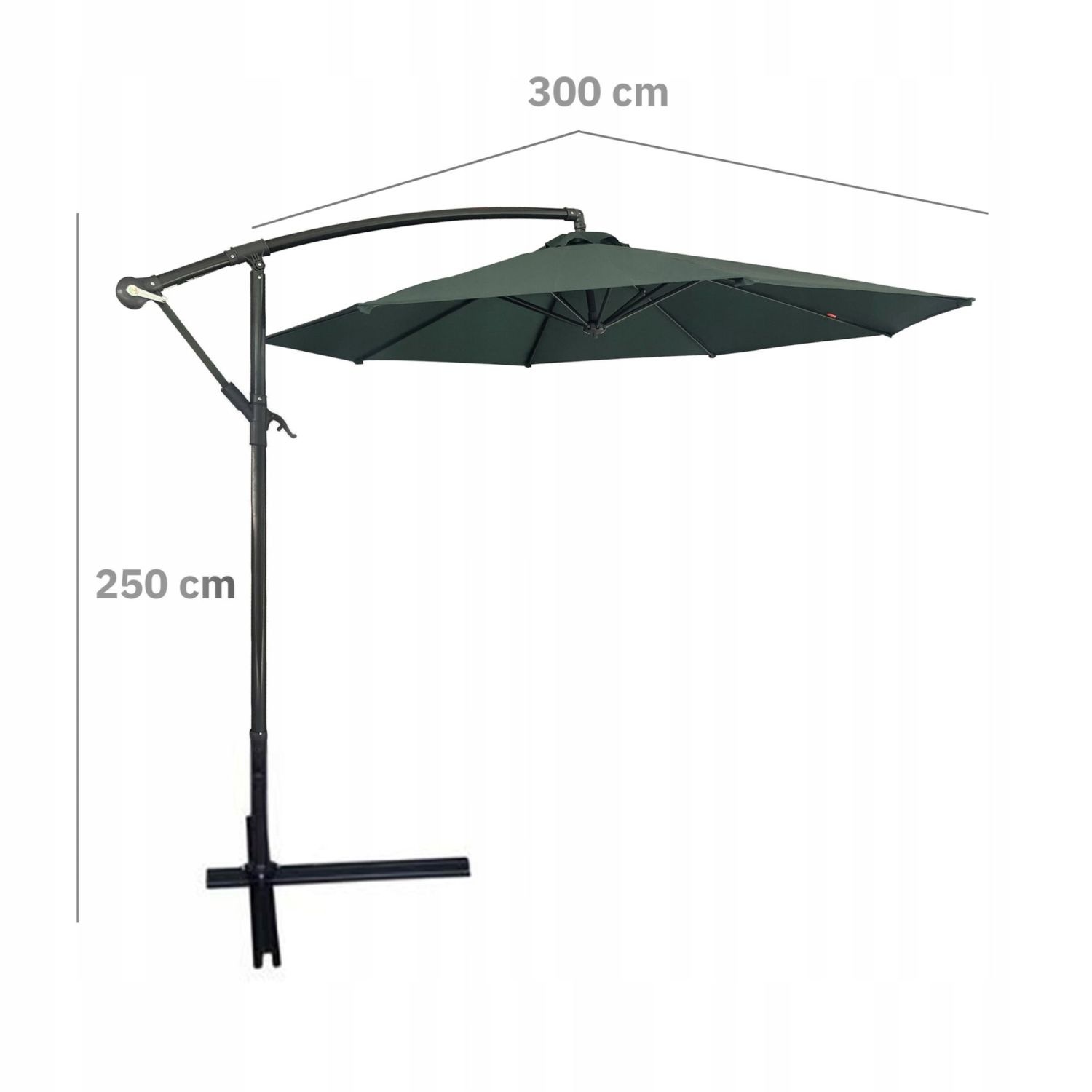 GARDENSELECT Tuinparasol SOLA - 300 cm Kantelbaar met Zwengel Groen