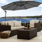 GARDENSELECT SOLA Grote Tuinparasol - Ø 300 cm met Zwengel - Grijs