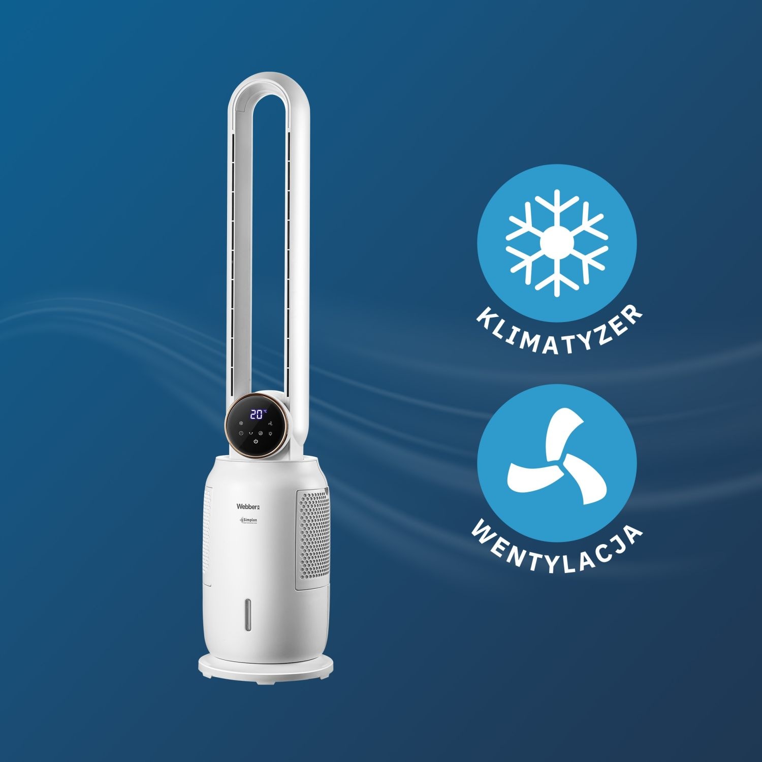 WEBBER Bladloze Ventilator LIVO WB1840B - Veilig koelen en ioniseren