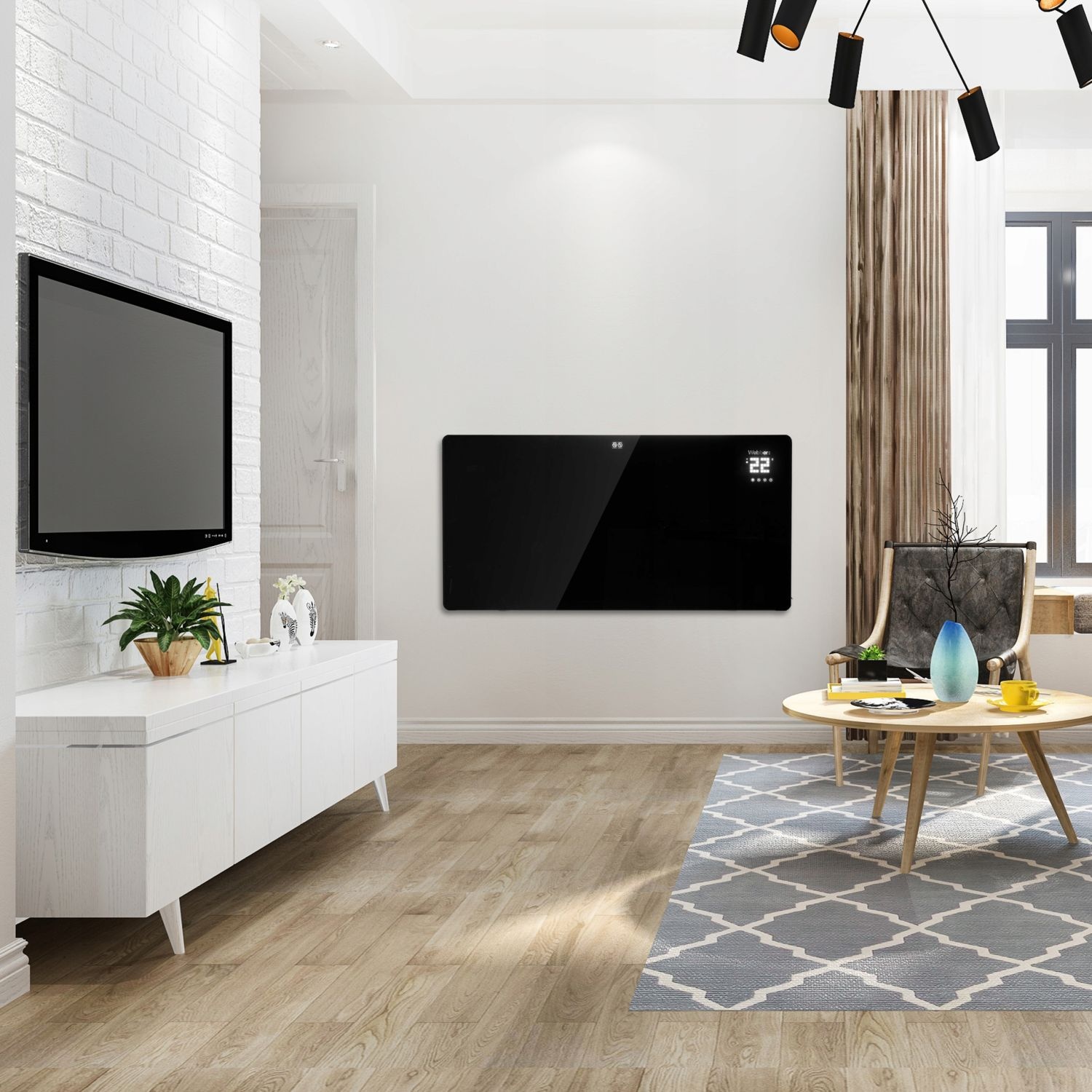 WEBBER Infrarood Paneelverwarming IGH-720 Zwart - Slimme Wi-Fi Bediening