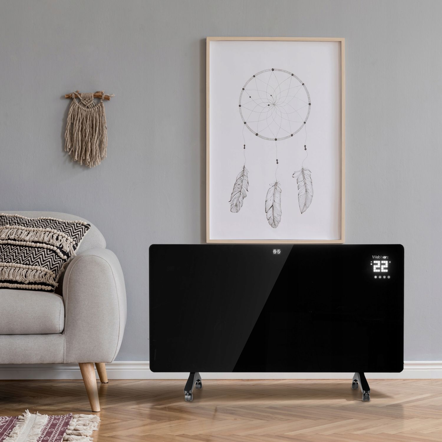 WEBBER Infrarood Paneelverwarming IGH-720 Zwart - Slimme Wi-Fi Bediening