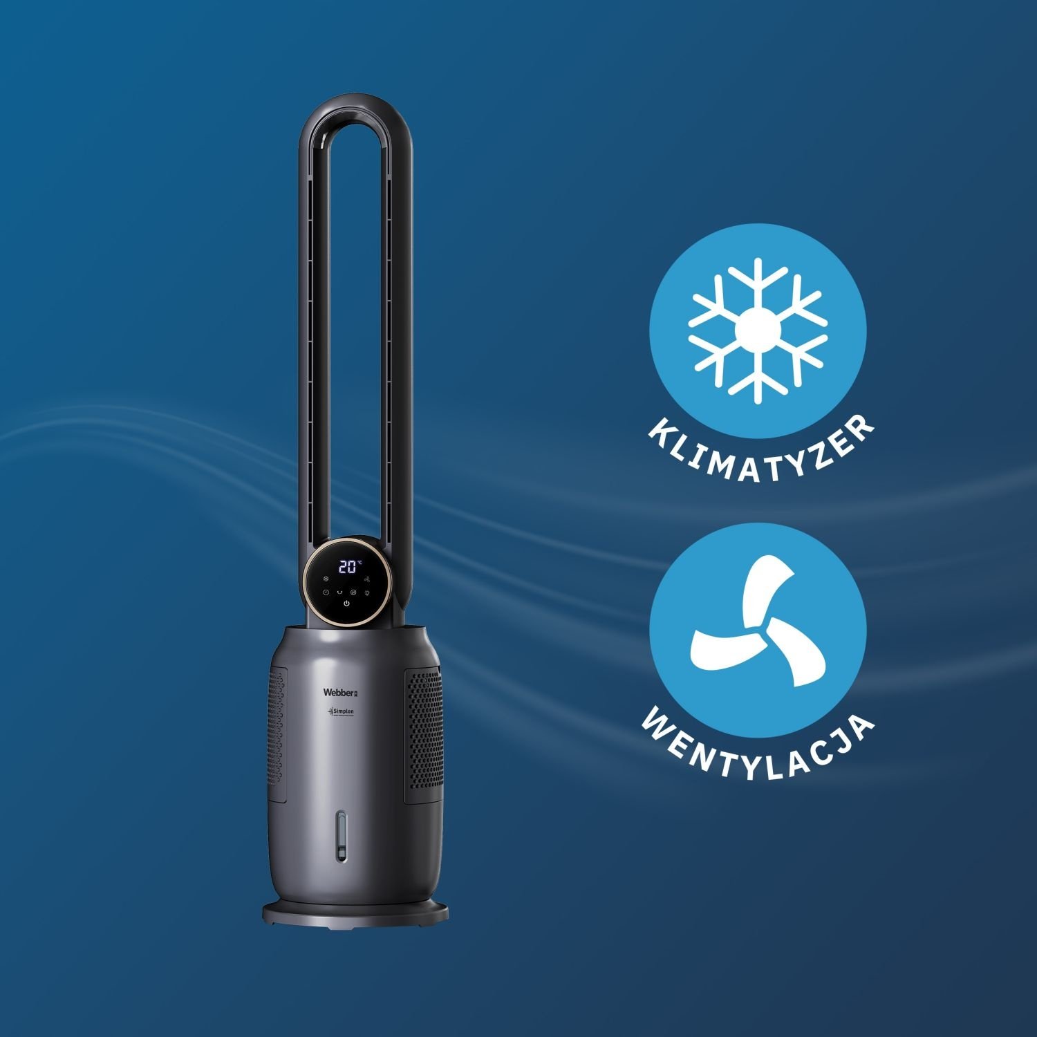 Webber LIVO WB1840G Bladloze Ventilator - 4-in-1 Koeling en Ionisatie