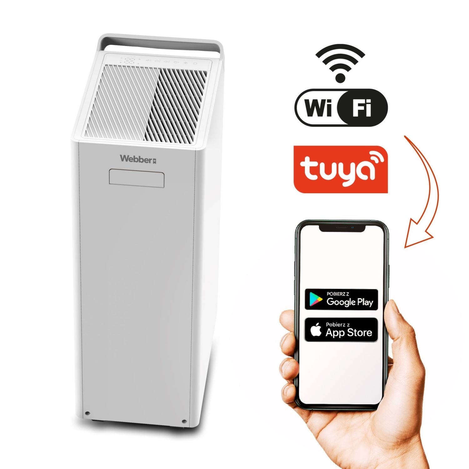 Webber DEC600 GLAND Ontvochtiger - 20L Krachtige Luchtontvochtiger met WiFi