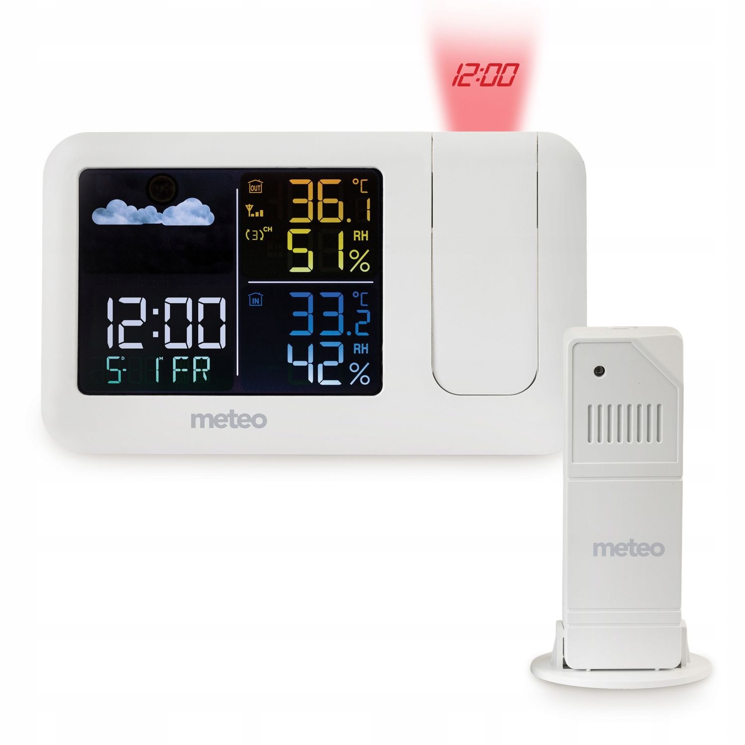 Meteo Weerstation SP208 - Met Tijdprojector en Draadloze Sensor