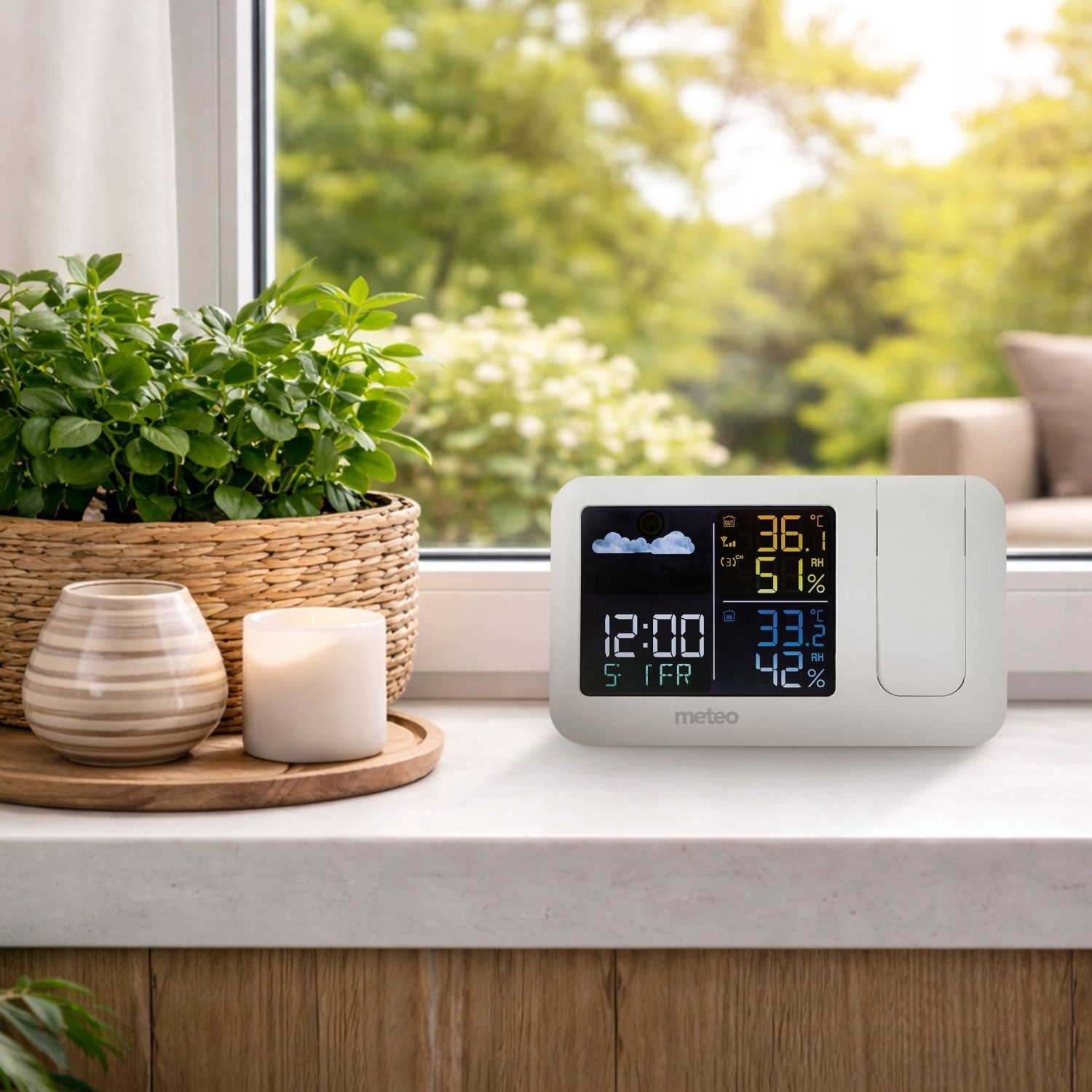 Meteo Weerstation SP208 - Met Tijdprojector en Draadloze Sensor