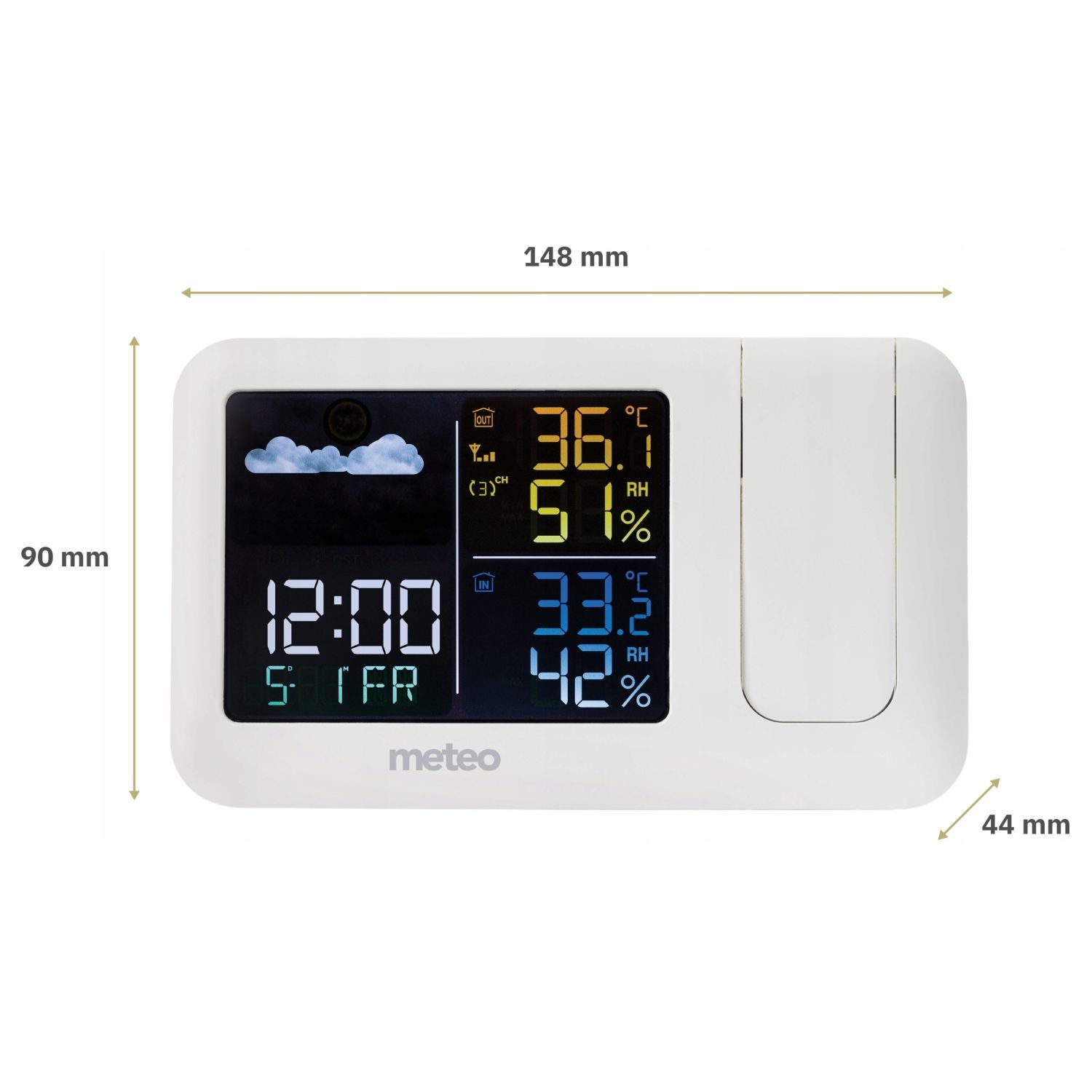 Meteo Weerstation SP208 - Met Tijdprojector en Draadloze Sensor