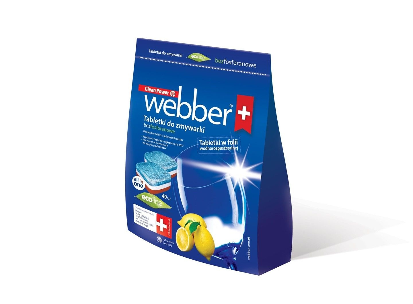 Webber Vaatwastabletten All-in-one 40 stuks ECO - Stralend schone vaat